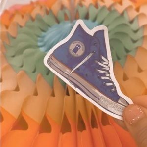 This is a converse shoe that is blue